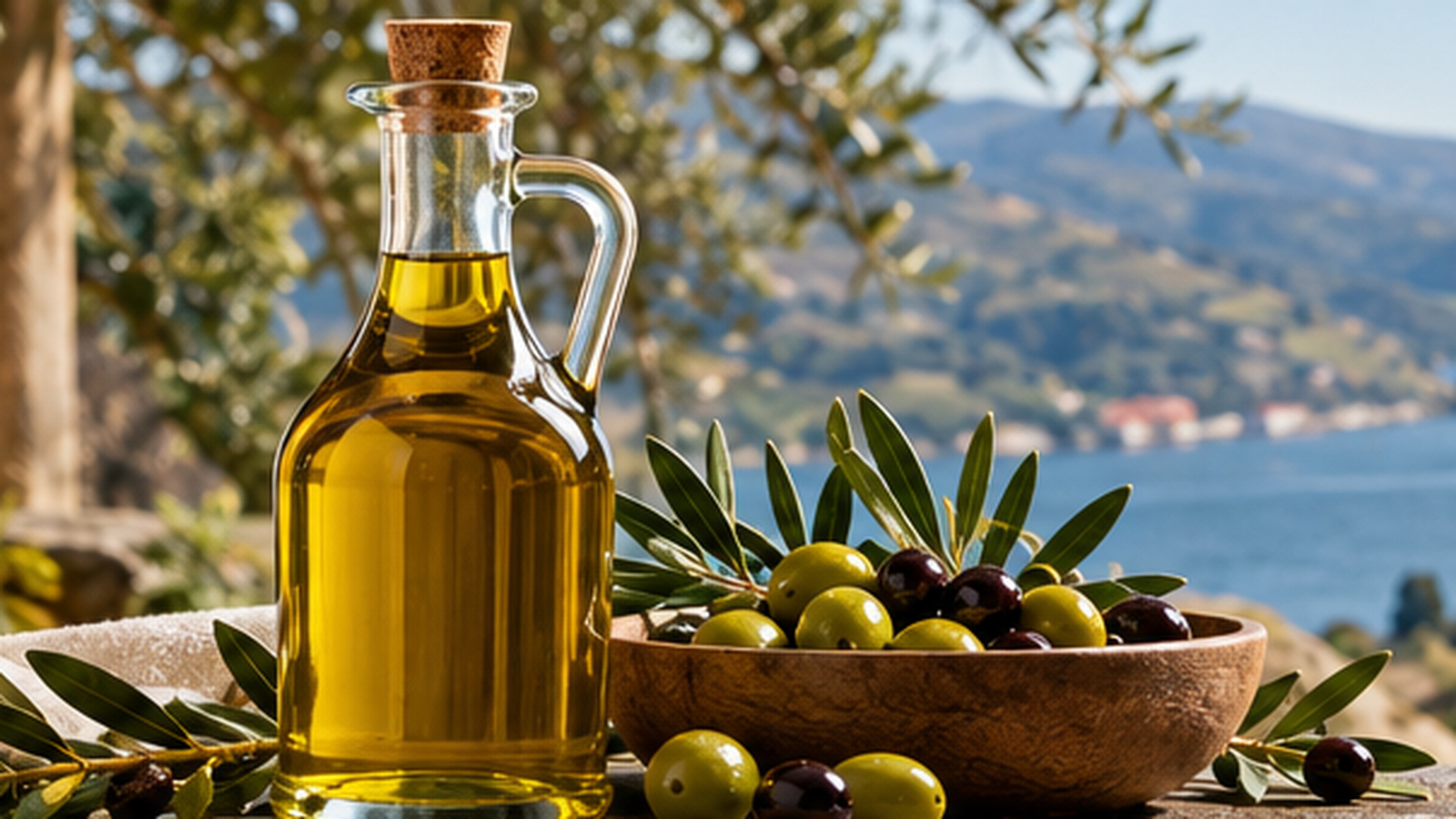 Aceite portugués servido en mesa gastronómica con vajilla tradicional