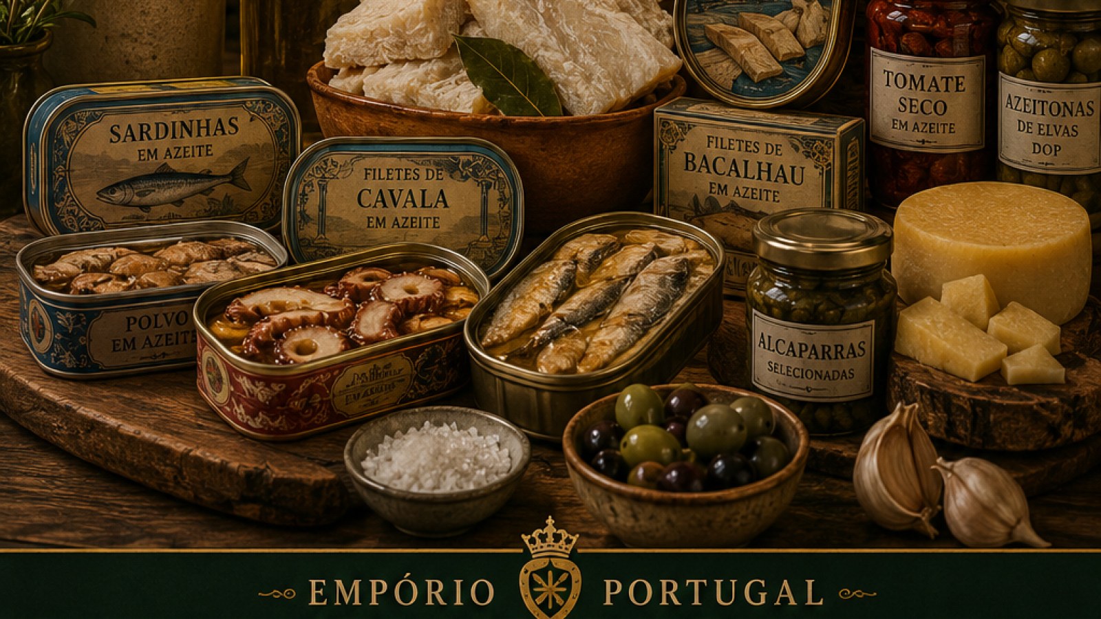 Curaduría editorial de bacalao y conservas portuguesas en el Empório Portugal