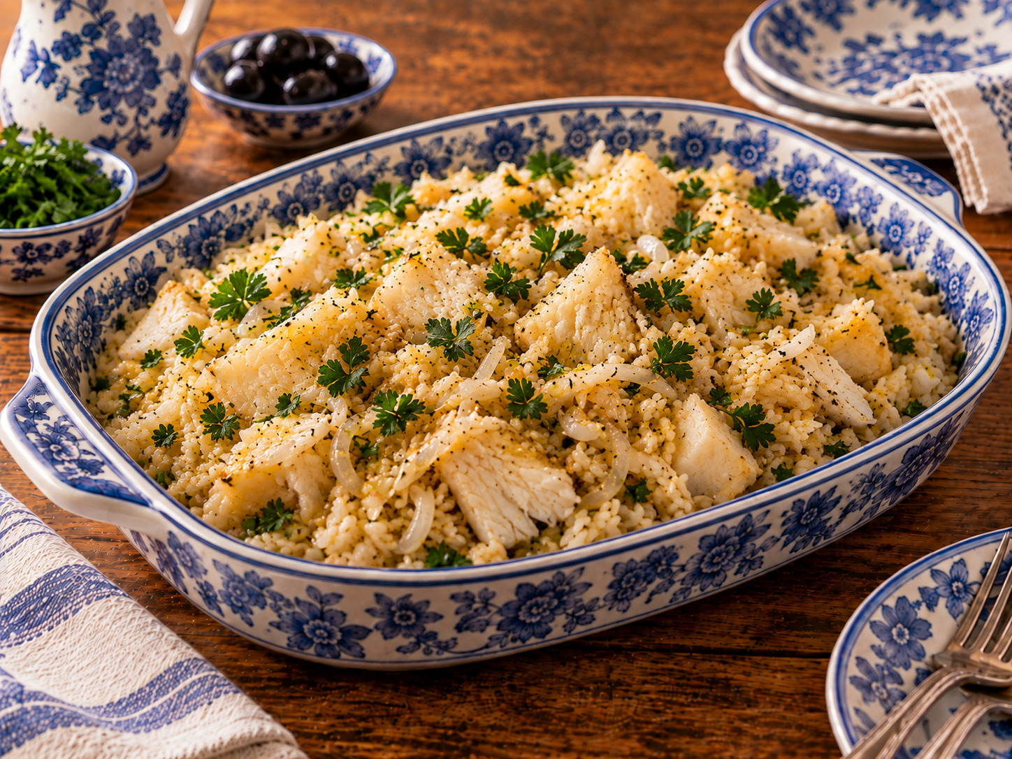 Foto de Arroz de bacalhau - receita portuguesa tradicional
