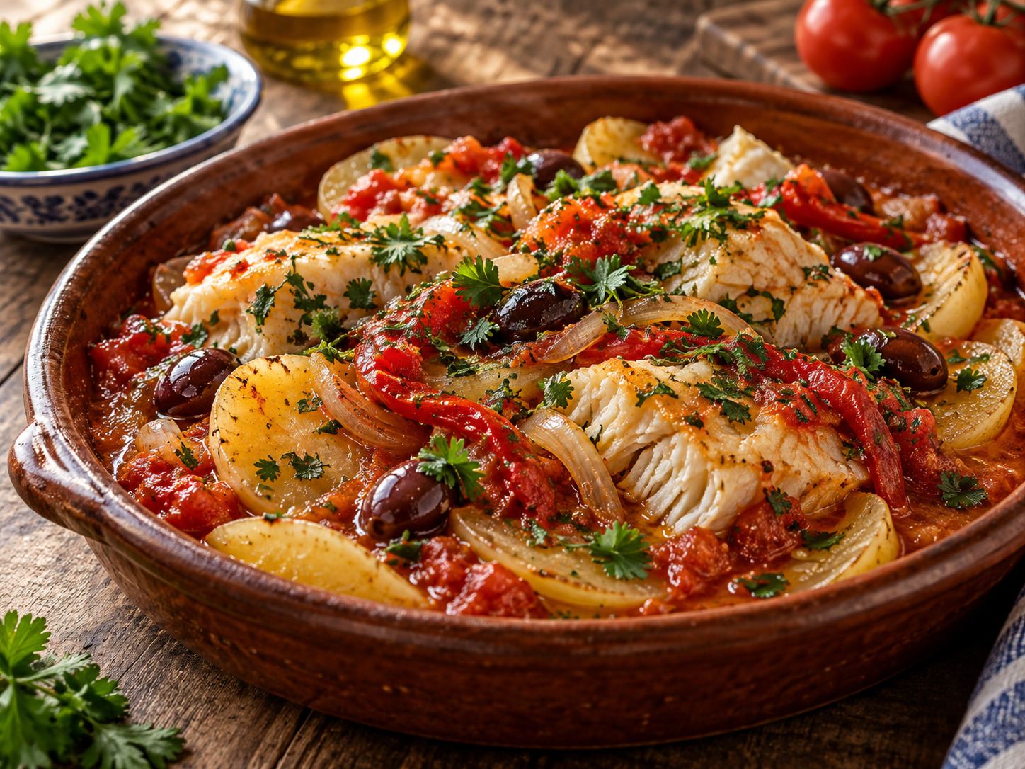 Foto de Bacalhau à algarvia - receita portuguesa tradicional