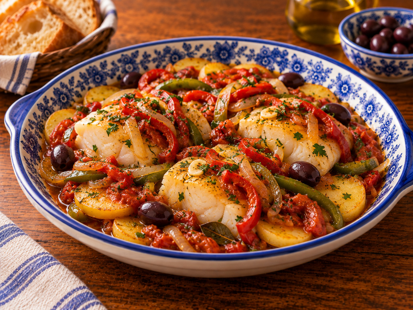 Foto de Bacalhau à espanhola em versão portuguesa - receita portuguesa tradicional