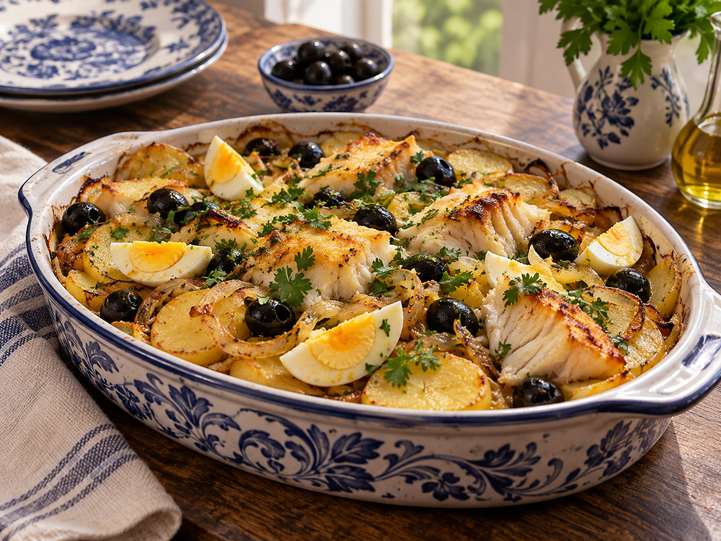 Foto de Bacalhau à moda do Porto - receita portuguesa tradicional
