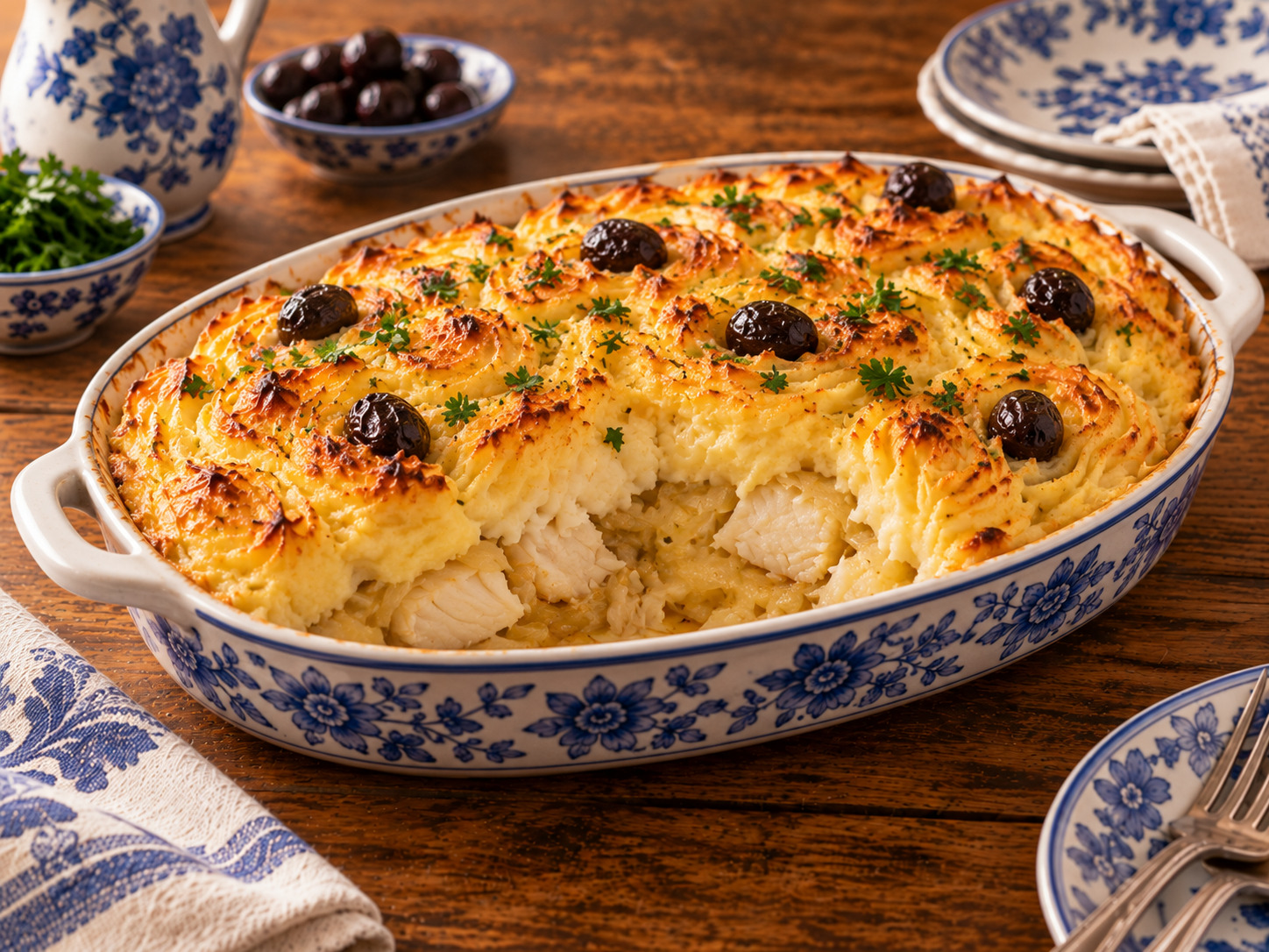 Foto de Bacalhau com broa - receita portuguesa tradicional