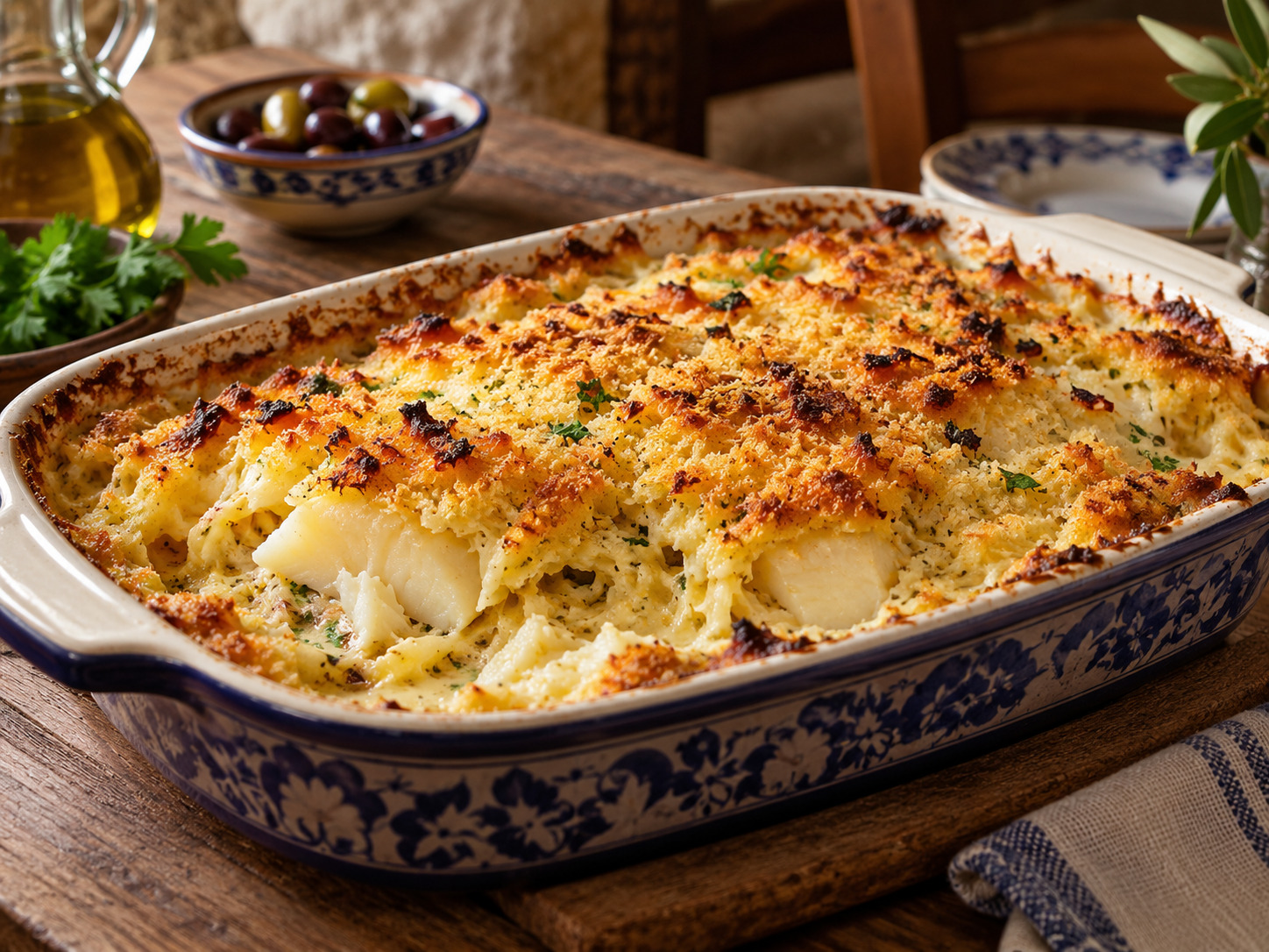 Foto de Bacalhau gratinado - receita portuguesa tradicional