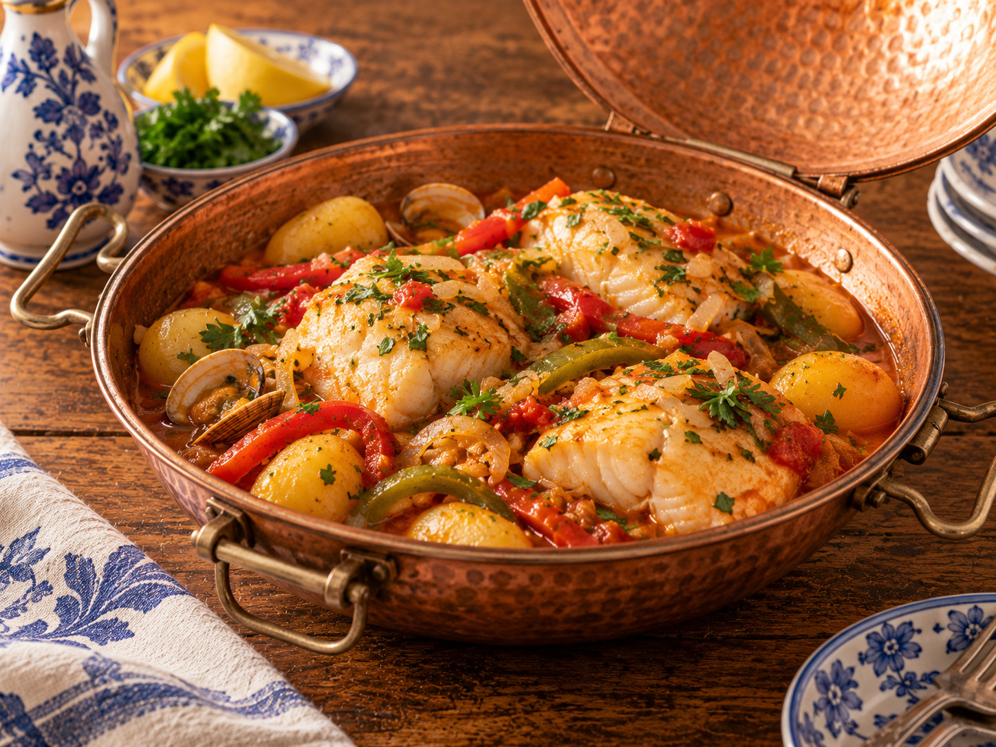 Foto de Cataplana de peixe - receita portuguesa tradicional