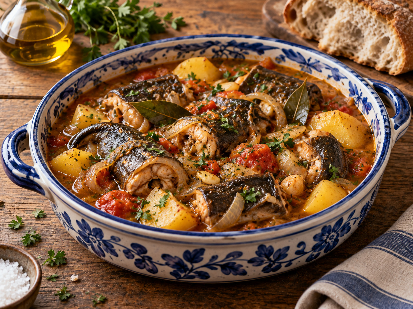 Foto de Ensopado de enguias - receita portuguesa tradicional
