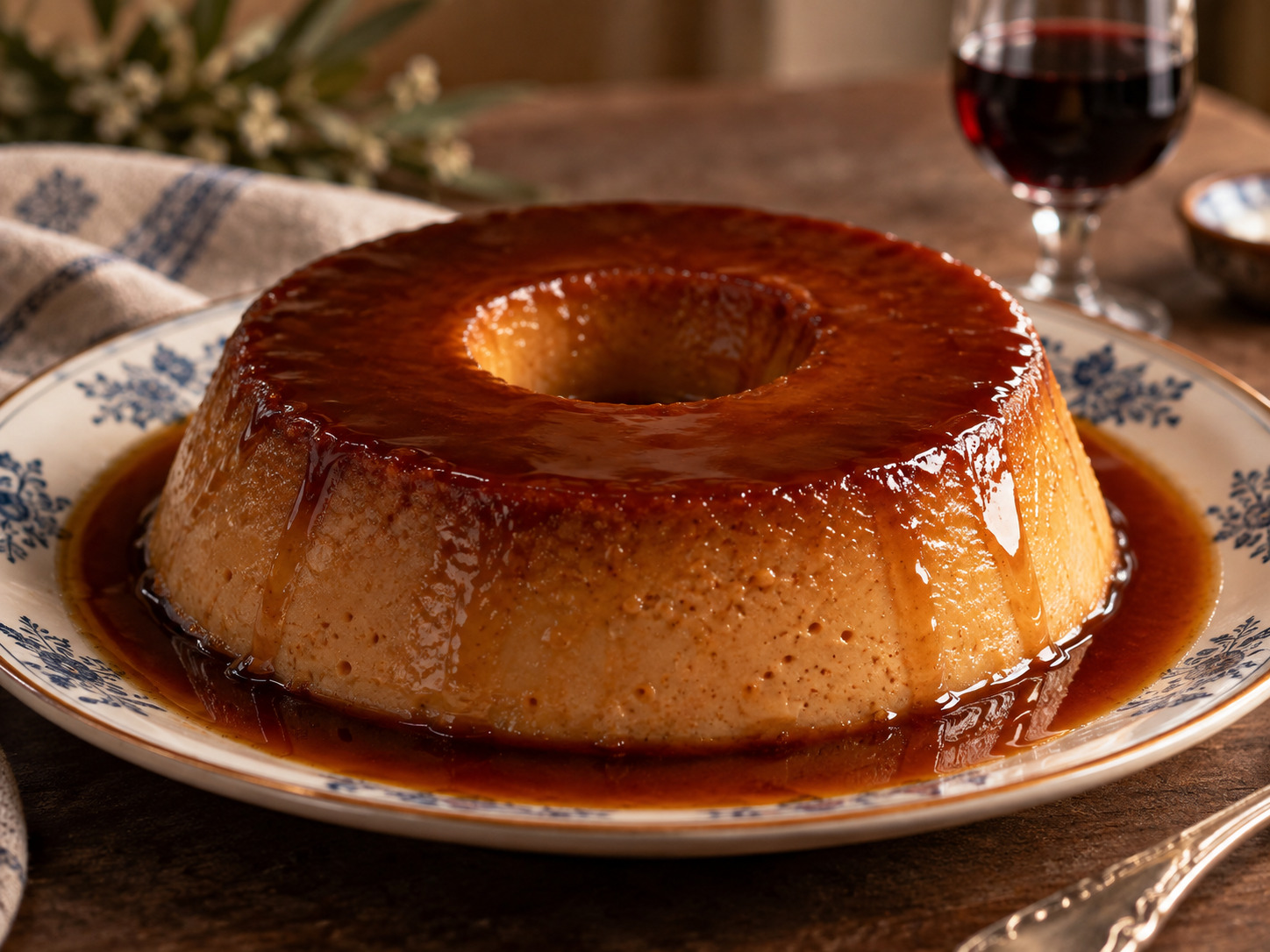 Foto de Pudim de vinho do Porto - dulce portugués tradicional