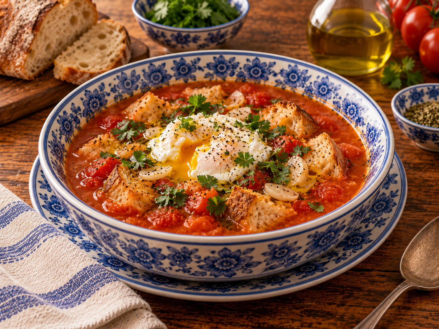 Foto de Sopa de tomate alentejana - receita portuguesa tradicional