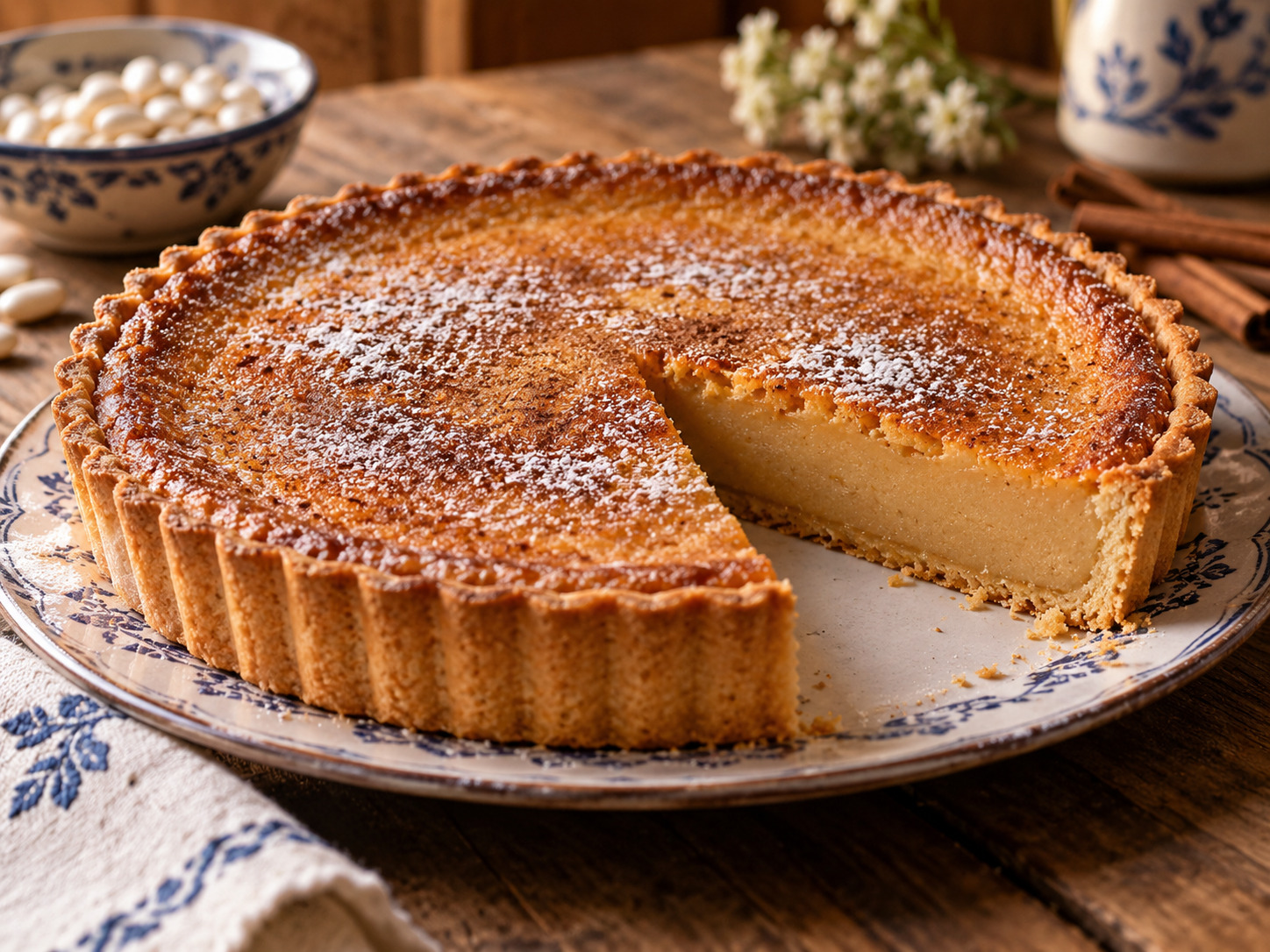 Foto de Tarte de feijão - dulce portugués tradicional