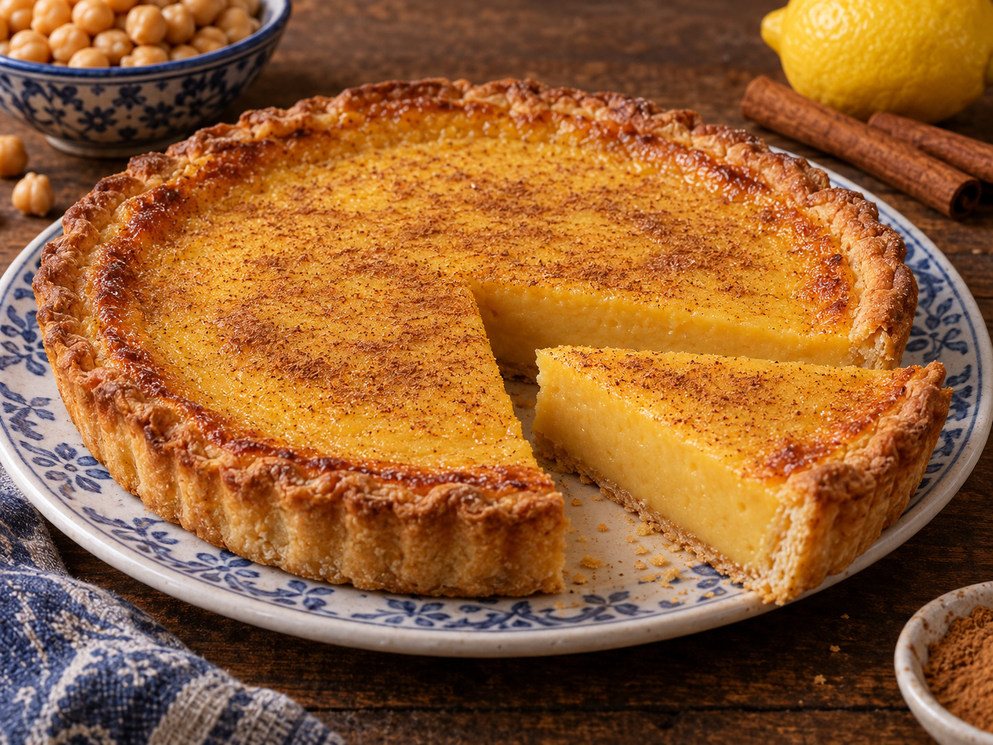 Foto de Tarte de grão - dulce portugués tradicional