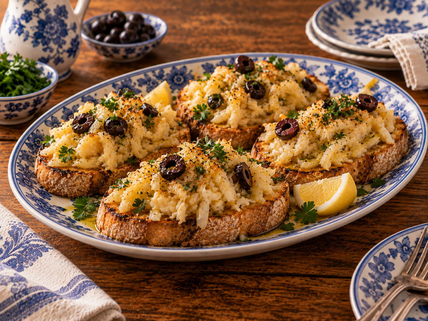 Foto de Tostas de bacalhau - receita portuguesa tradicional