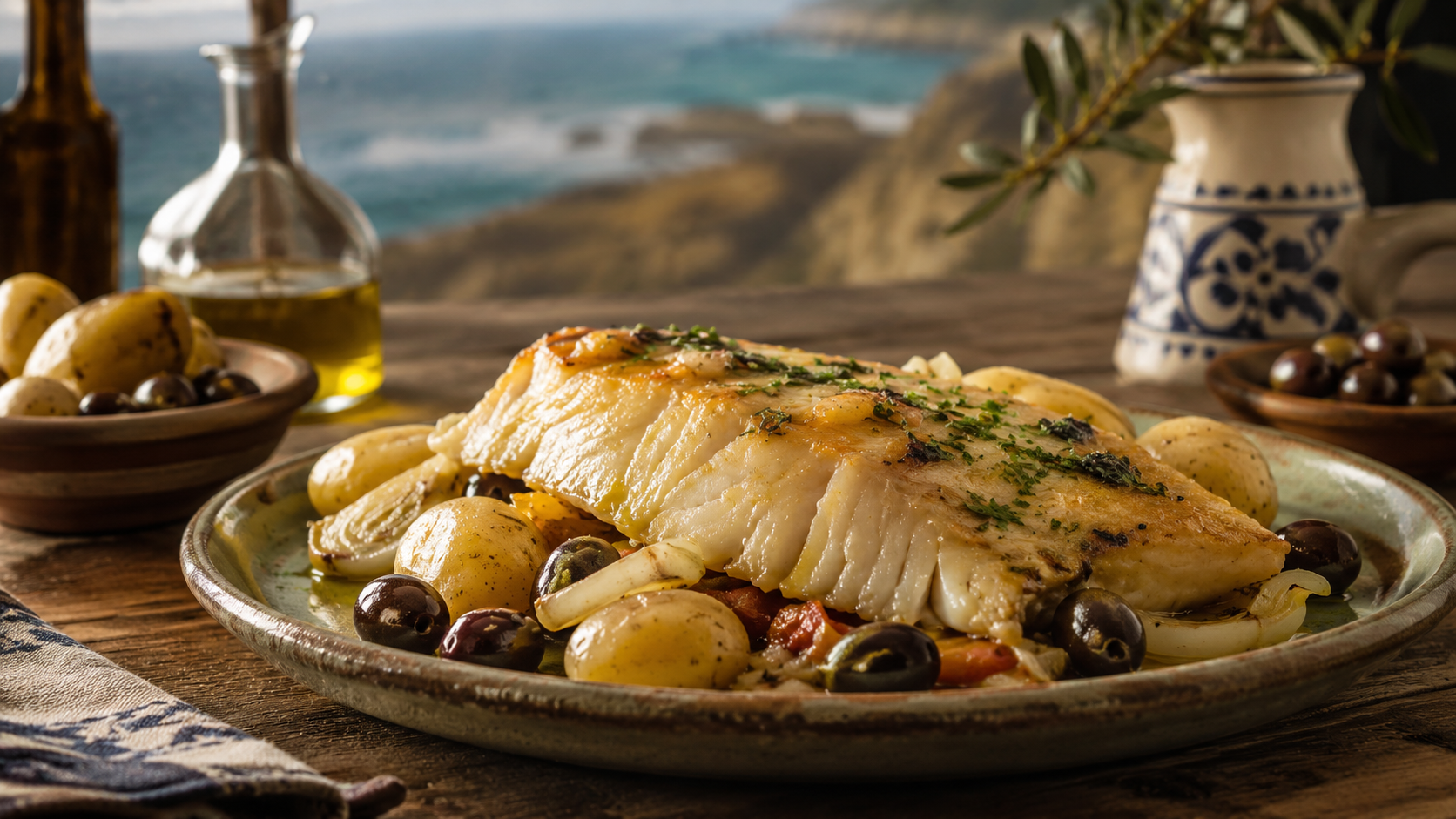Bacalao en la mesa portuguesa — plato tradicional