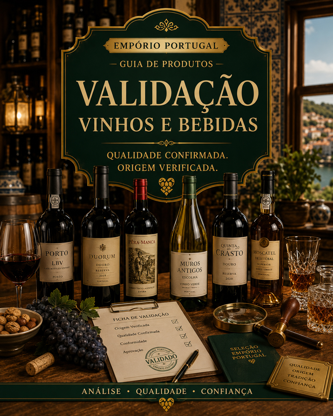 Status e validação comercial da categoria de vinhos e bebidas portuguesas