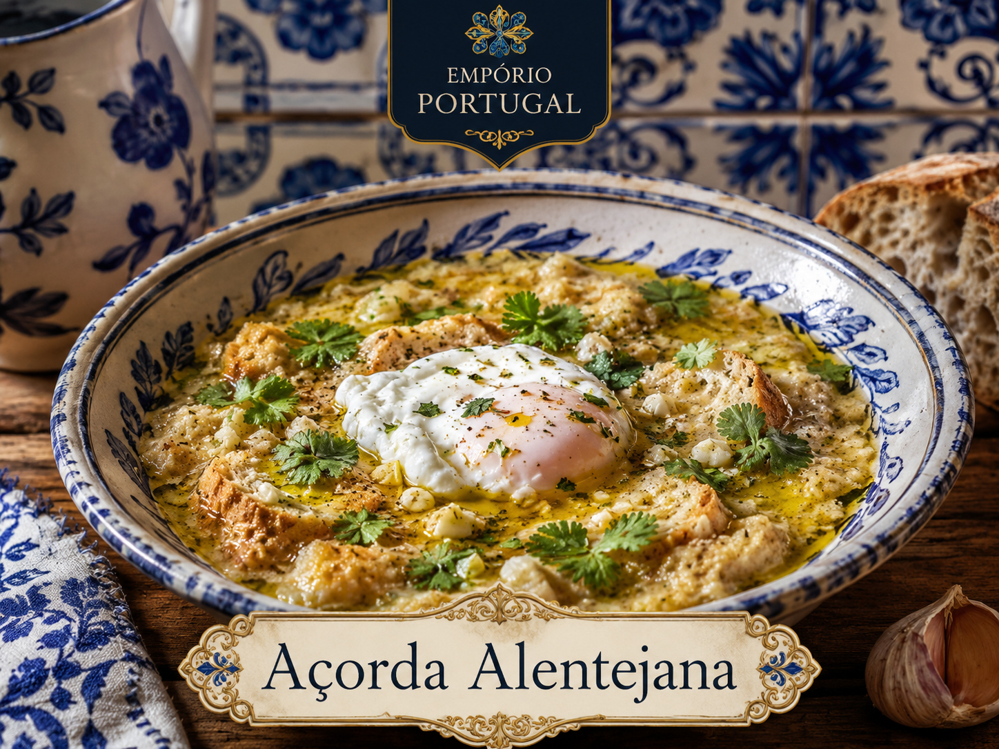 Foto de Açorda alentejana - receita portuguesa tradicional