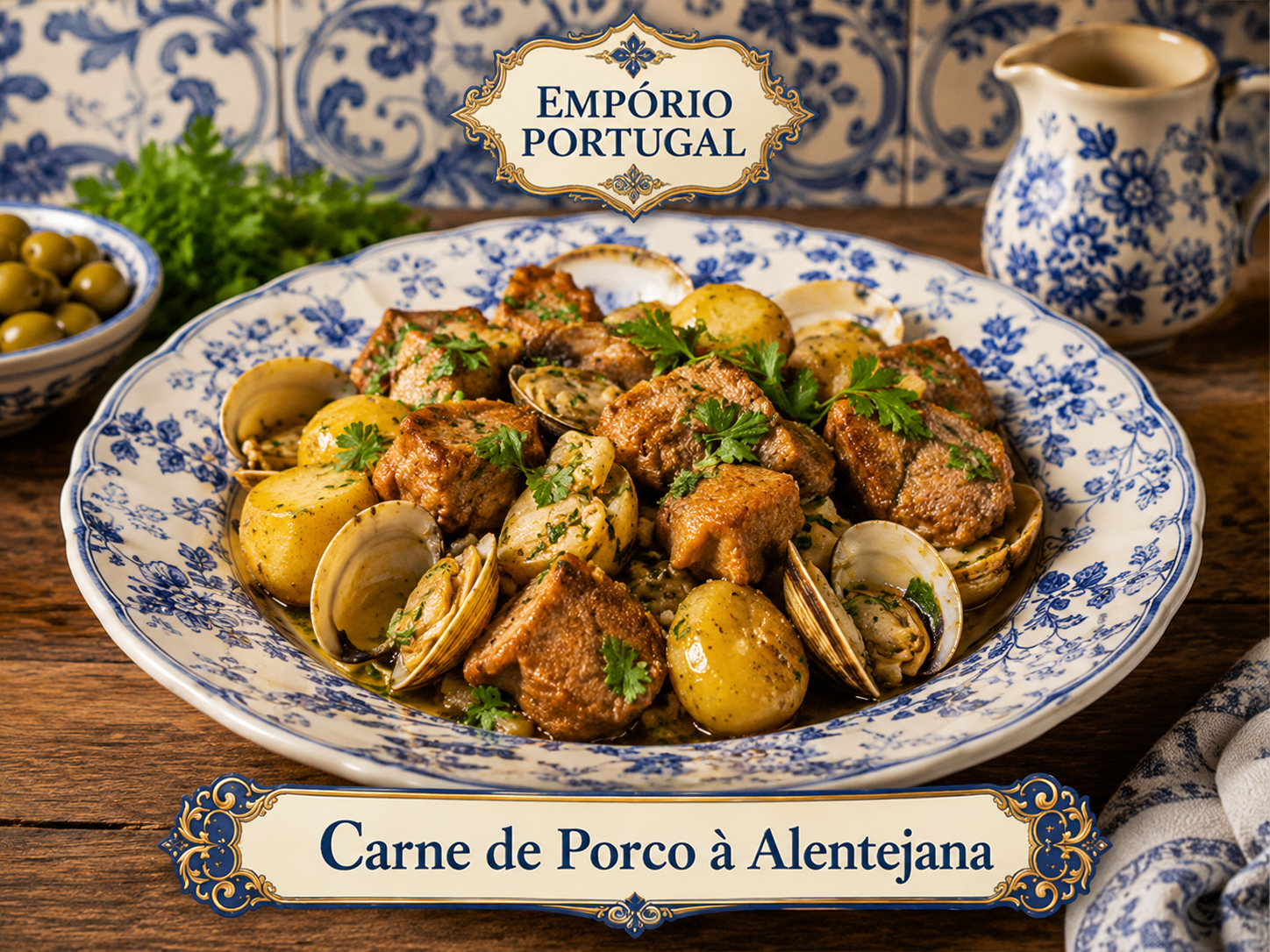 Foto de Carne de porco à alentejana - receita portuguesa tradicional